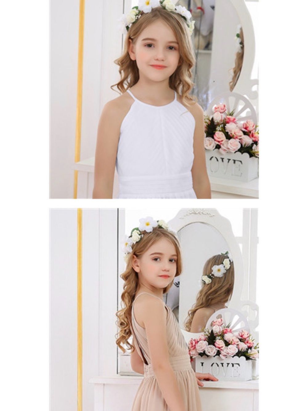 Girls' Pale Lavender Chiffon Formal Dress - Picture 6 of 6
